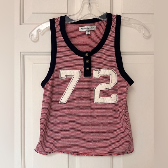 Abercrombie & Fitch Retro Varsity Striped Tank Top XS - Picture 2 of 12